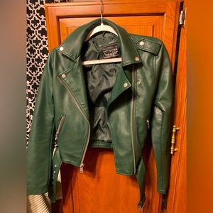 Faux Leather Levi’s Jacket - Green XS
